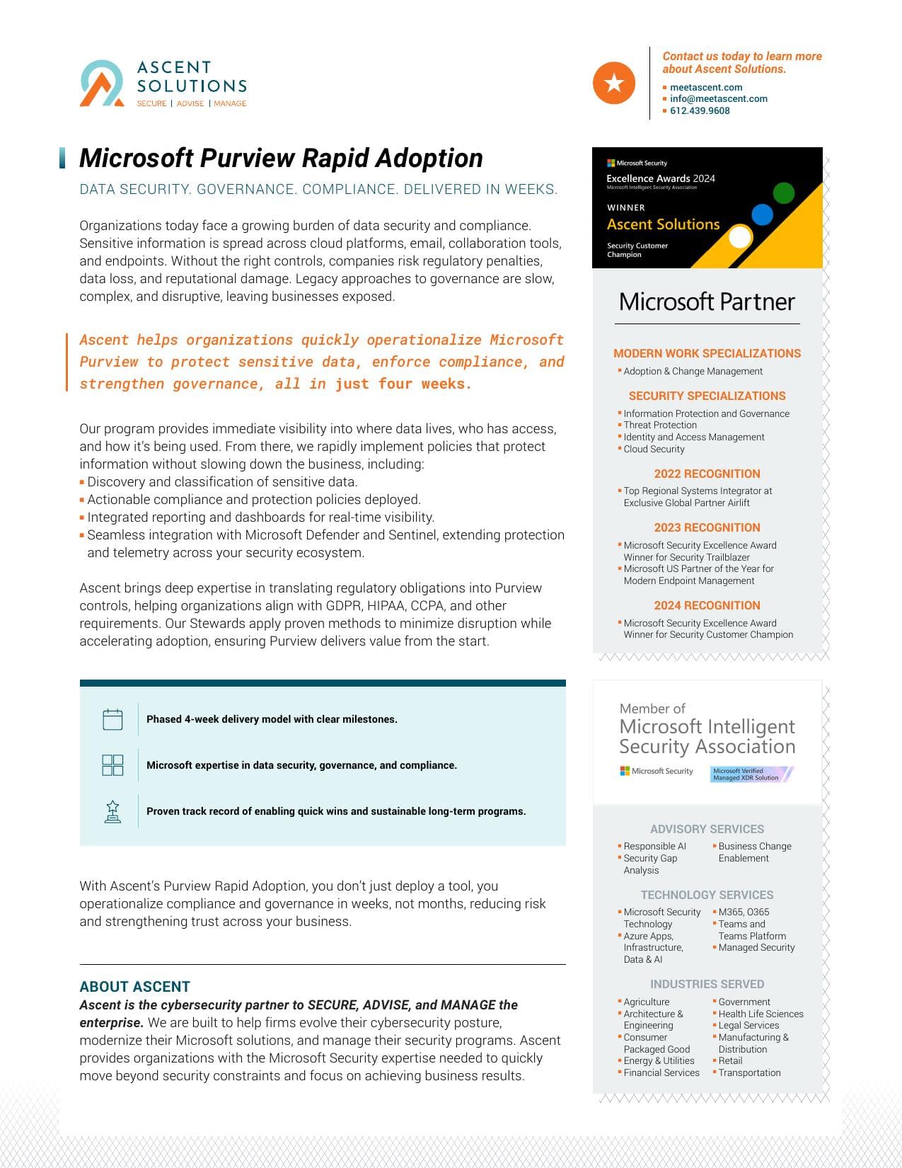 Microsoft Purview Rapid Adoption Offer